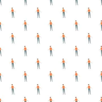 Man holding jump rope vector seamless pattern イラスト素材
