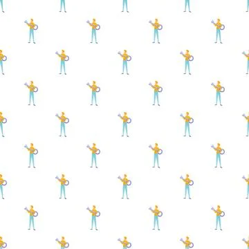 Man holding key seamless pattern for security access Illustrazione stock
