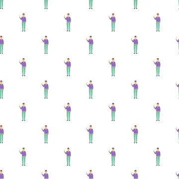 Man holding lightbulb seamless pattern design Stock Illustration