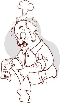 Man holding long bill  vector stock illustration Illustration