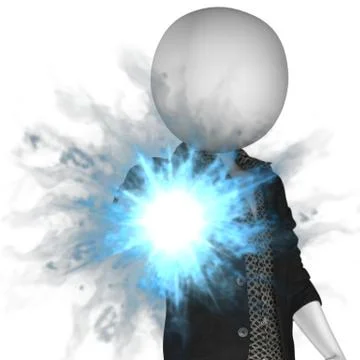 Man is holding magic fire Stock Illustration