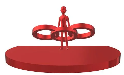 Man holding many ring with white background. Stock Illustration