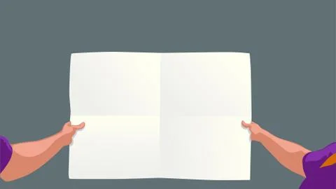 Man holding map Stock Illustration