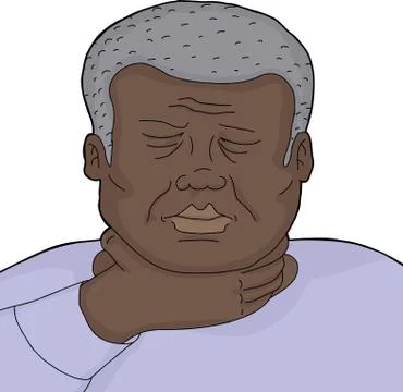 Man holding neck イラスト素材