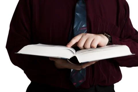 Man holding an open book Stock Photos