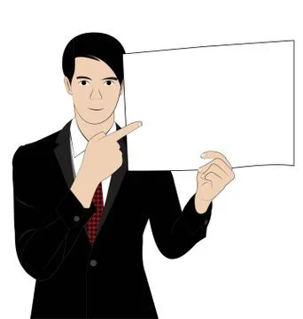 Man holding paper Stock Illustration