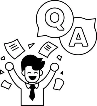 A man is holding papers and smiling Stock Illustration