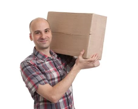 Man holding a parcel Stock Photos