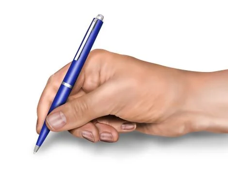 Man holding pen Stock Illustration
