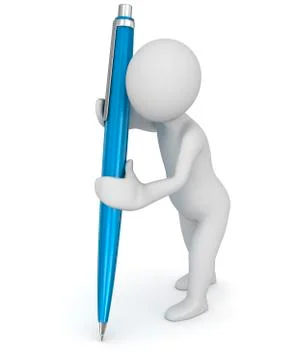 Man holding a pen Stock Illustration