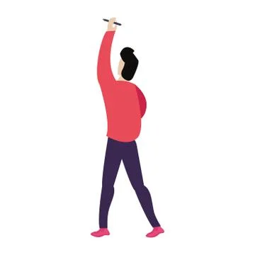 Man holding pencil Stock Illustration