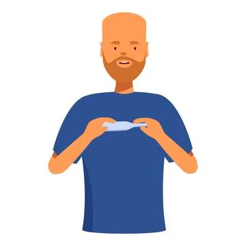 Man holding pregnancy test expecting baby result healthcare concept Stock Illustration