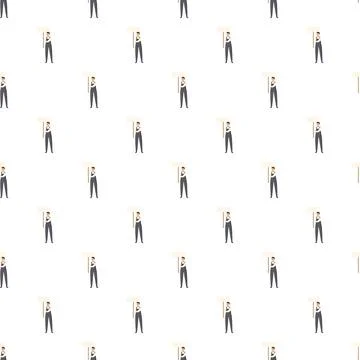 Man holding protest board seamless repeating pattern Ilustração Stock