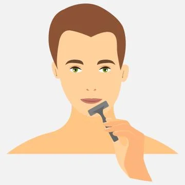Man holding a razor Stock Illustration