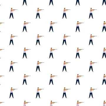 Man holding rifle pattern for shooting sport Stock Illustration