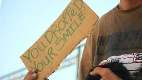 Man Holding Sign Stock Footage 11359874