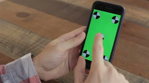 Man Holding Smartphone Touch Screen With Green Screen Chroma Key Stock Footage 62932013