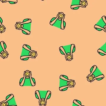 Man holding smiley smiling vector seamless pattern Illustrazione stock