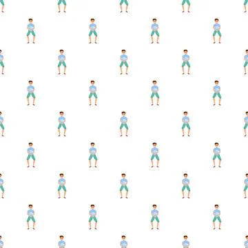 Man holding sphere repeating seamless pattern design Stockillustratie