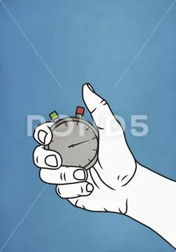 Man holding stopwatch Stock Illustration