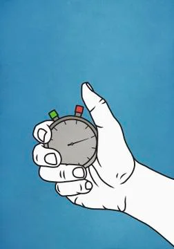 Man holding stopwatch Stock Illustration