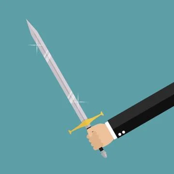 Man holding sword Stock Illustration