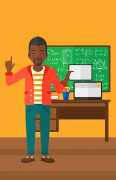 Man holding tablet computer Stock Illustration