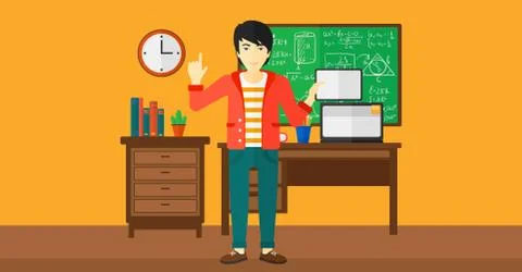 Man holding tablet computer Stock Illustration