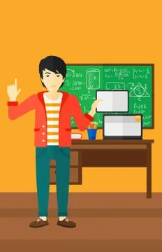 Man holding tablet computer Stock Illustration