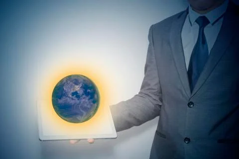 Man holding a tablet computer Stock Photos