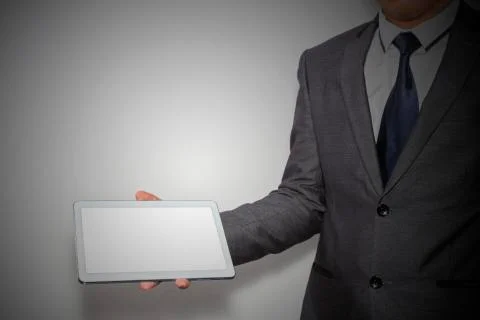 Man holding a tablet computer Foto stock