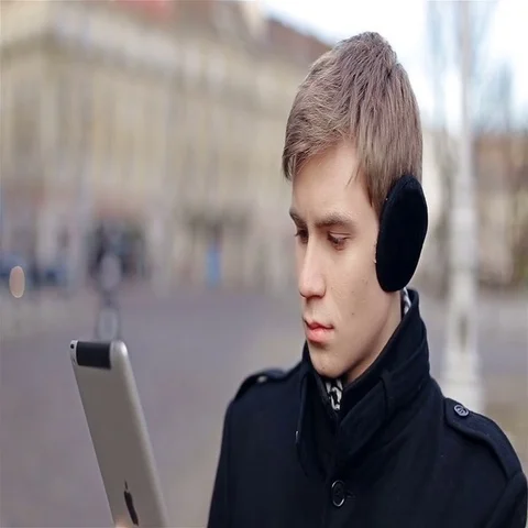 Man holding a tablet Stock Footage 69550959