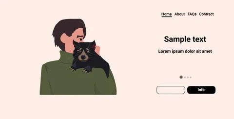 Man holding tasmanian devil pray for australia help of volunteers donations b Stock Illustration
