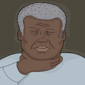 Man holding throat Stock Illustration
