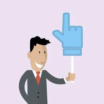 Man is holding a thumbs up Stock Illustration