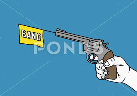 Man holding a toy gun Stock Illustration