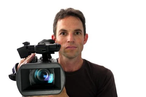 Man holding a video camera Фото