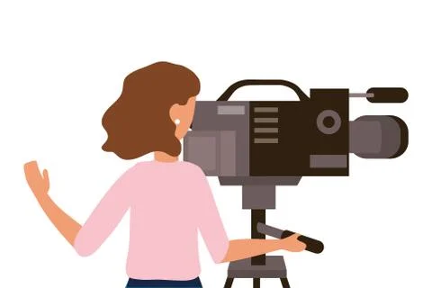 Man holding videocamera design Stock Illustration