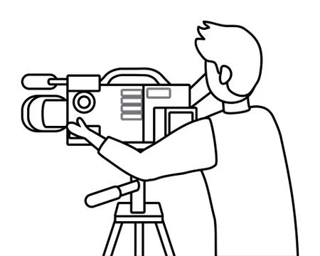 Man holding videocamera design Stock Illustration
