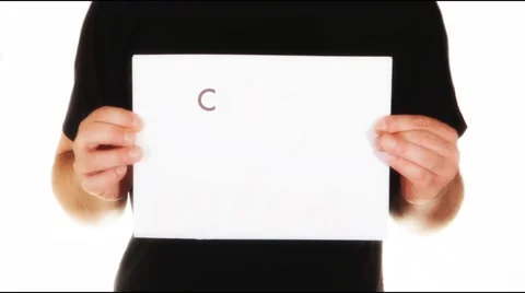 Man holding white message board with zodiac sign for capricorn animated Stock Footage 45855399