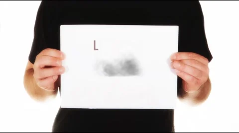 Man holding white message board with text lightning Stock Footage 45858541