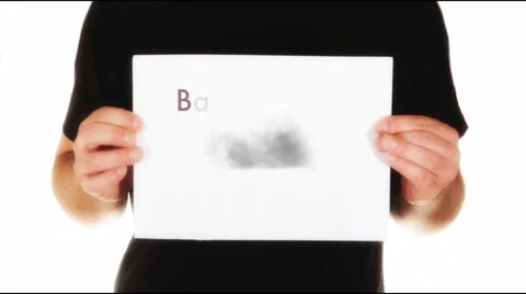 Man holding white message board with text Stock Footage 45859214