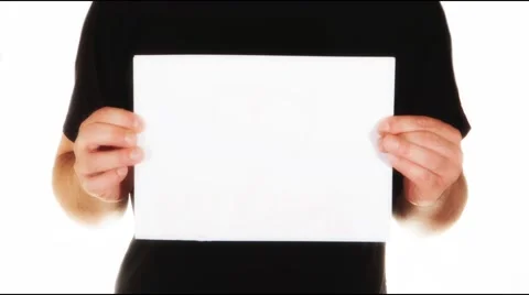 Man holding white paper with text i love you Stock Footage 45851565