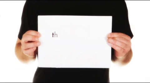 Man holding white paper with text this is for sale Stock Footage 45852050