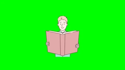 Man holds book. Student reading textbook in hands. Red book. Man reading a book 库存影片 330179427