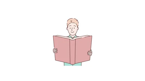 Man holds a book, a student reading a textbook in hands. Young man reading book Stockbeeldmateriaal 334653858