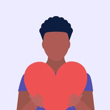 Man holds heart. Stock Illustration