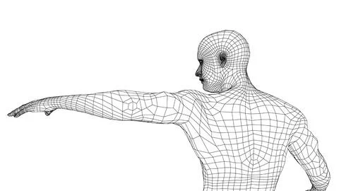 Man holds his hand in front of him Stock Illustration