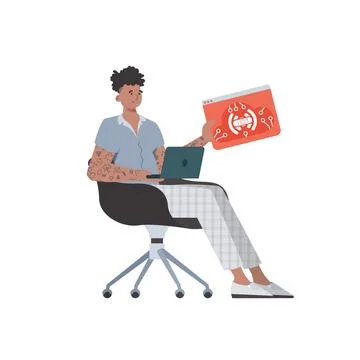 A man holds an IoT logo in his hands. Internet of things concept. Isolated. V Stock Illustration