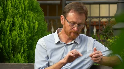 Man Holds a Newest Portable Computer in Hands Stock Footage 67538325